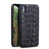 Crocodile & Alligator iPhone Xs, Xs Max Cases with Full Soft TPU Edges - Black - Tail Skin