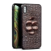 Crocodile & Alligator iPhone Xs, Xs Max Cases with Full Soft TPU Edges - Brown - Head Skin