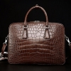 Alligator Business Bag, Alligator Leather Briefcase-Brown