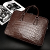 Alligator Business Bag, Alligator Leather Briefcase for Men-Brown