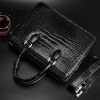 Alligator Crossbody Laptop Business Bag, Alligator Briefcase for Men-Back-Display