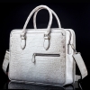 Alligator Crossbody Laptop Business Bag, Alligator Briefcase for Men-Bag-White-Front