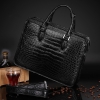 Alligator Crossbody Laptop Business Bag, Alligator Briefcase for Men-Display