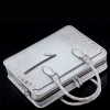 Alligator Crossbody Laptop Business Bag, Alligator Briefcase for Men-White-Top