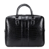 Alligator Leather Business Travel Briefcase-Black-Back