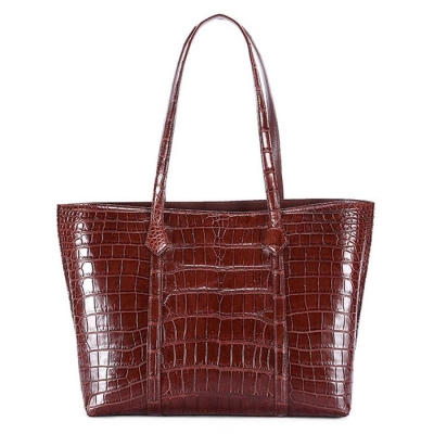 Alligator Skin Top Handle Handbag Tote Bag-Back