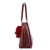 Alligator Skin Top Handle Handbag Tote Bag-Side