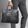 Crocodile Leather Briefcase Laptop Bag for Men