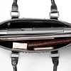 Crocodile Leather Laptop Briefcase with Combination Lock-Inside