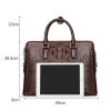 Crocodile Leather Laptop Briefcase with Combination Lock-Size