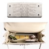 Crocodile Leather Padlock Handbags Shoulder Bags-White-Details-1