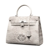 Crocodile Leather Padlock Handbags Shoulder Bags-White-Micro Side