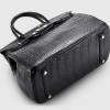 Designer Alligator Handbag-Black-Bottom