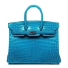 Designer Alligator Handbag-Blue