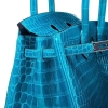 Designer Alligator Handbag-Blue-Detail