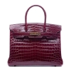 Designer Alligator Handbag-Burgundy