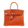 Designer Alligator Handbag-OrangeDesigner Alligator Handbag-Orange