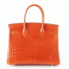 Designer Alligator Handbag-Orange-Back