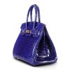 Designer Alligator Handbag-Royal Blue-Side