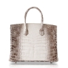 Designer Alligator Handbag-White-Back