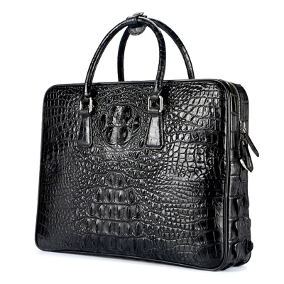 Mens Crocodile Leather Briefcase Laptop Bag