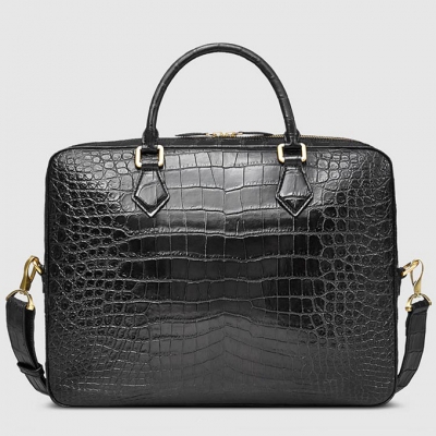 Stylish Alligator Briefcase Business Office Bag for Men-Back
