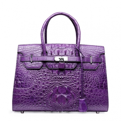 Women's Crocodile Handbags Top Handle Padlock Bags