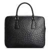 Slim Ostrich Business Bag Designer Ostrich Briefcase for Men-Black