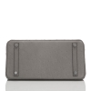 Women's Padlock Ostrich Handbag Top Handle Bag-Gray-Bottom