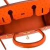 Women's Padlock Ostrich Handbag Top Handle Bag-Orange-Inside