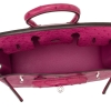 Women's Padlock Ostrich Handbag Top Handle Bag-Pink-Inside