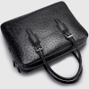 Designer Ostrich Leather Business Work Briefcase Laptop Bag-Details