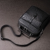 Mens Ostrich Leather Flapover Briefcase Messenger Bag