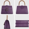 Ostrich Crossbody Bag Ostrich Handbag with Bamboo Handle-Purple-Details