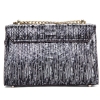 Python Skin Purse, Python Skin Clutch Bag Cross Body Bag-Black-Back