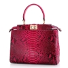 Snakeskin Handbag, Python Skin Crossbody Bag for Women-Red