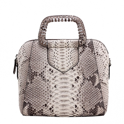 Snakeskin Handbag Top-Handle Bag Tote Crossbody Bag-White