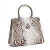 Stylish Snakeskin Handbag Python Flap Crossbody Satchel Bag-Micro Side