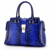 Stylish Snakeskin Top-Handle Handbags for Women-Blue