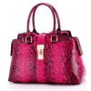 Stylish Snakeskin Top-Handle Handbags for Women-Red