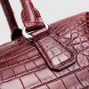 Boston Style Alligator Shoulder Strap Crossbody Handbag Tote Laptop Satchel Purse-Details-1