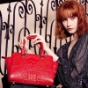 Crocodile Tote Bags Top Handle Shoulder Handbags with Zipper-Red-1