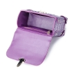 Ladies Crocodile Shoulder Bag Top Handle Handbag-Purple-Inside