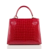 Ladies Designer Alligator Top Handle Satchel Handbags Shoulder Bags-Red-Back