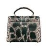 Python Skin Handbag for Women Top Handle Bag Ladies Shoulder Purse Bag-Green-Back