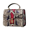 Python Skin Handbag for Women Top Handle Bag Ladies Shoulder Purse Bag-Micro side