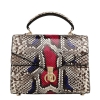 Python Skin Handbag for Women Top Handle Bag Ladies Shoulder Purse Bag-Red