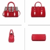 Ladies Stingray Leather Handbags Snap Closure Purses-Red-Details