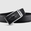 Mens Alligator Leather Belt with Automatic Buckle-Buckle