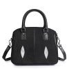 Stingray Leather Top-handle Tote Bag Crossbody Shoulder Bag-Black